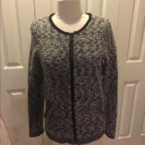 LOFT Small wool blend zippered cardigan w/ pockets